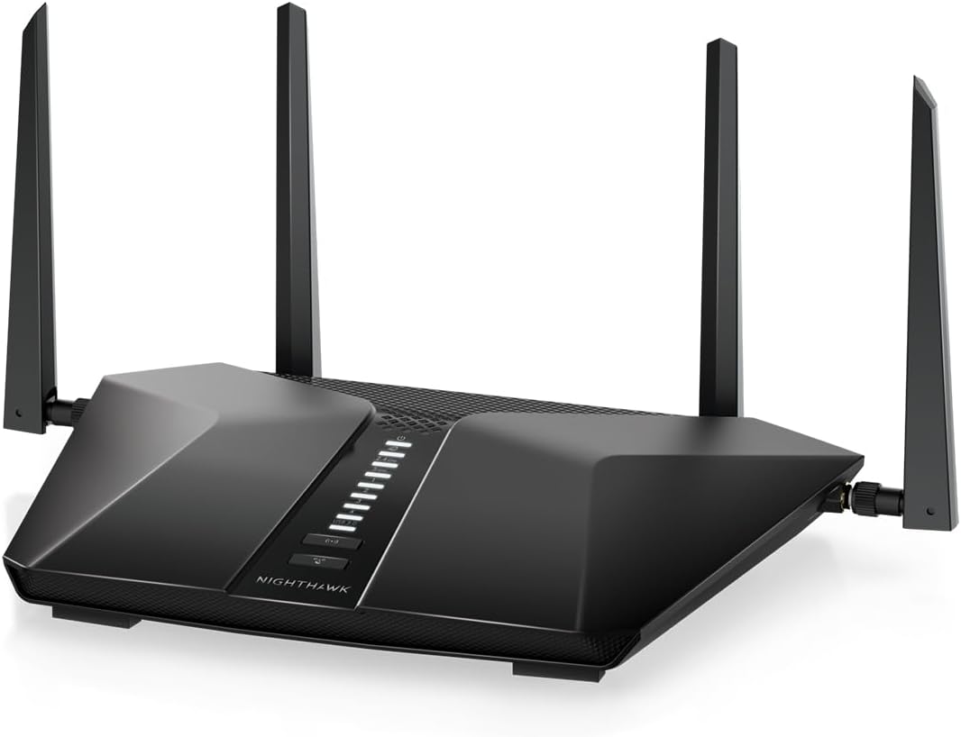 NETGEAR Nighthawk WiFi 6 Router (RAX54S) 6-Stream AX5400 5.4 Gbps - Dual Band Gigabit Wireless Internet Router - Coverage up to 2,500 sq. ft. - Connect 25+ Devices - NETGEAR Armor Included