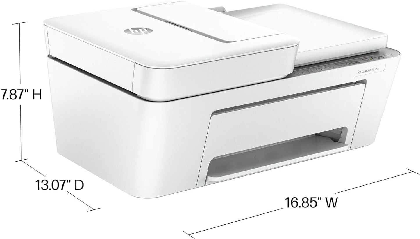 HP DeskJet 4255e Wireless All-in-One Color Inkjet Printer, Scanner, Copier, Best-for-home, 3 months of ink included (588S6A)