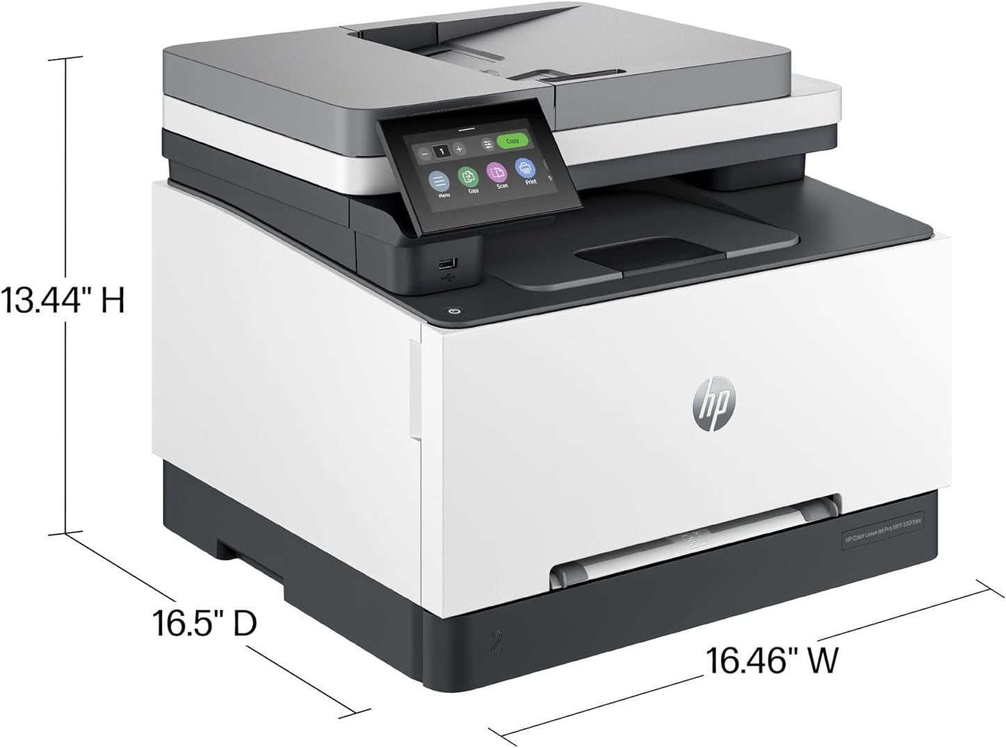 HP Color Laserjet Pro MFP 3301fdw Wireless All-in-One Color Laser Printer, Office Printer, Scanner, Copier, Fax, ADF, Duplex, Best-for-Office (499Q5F)