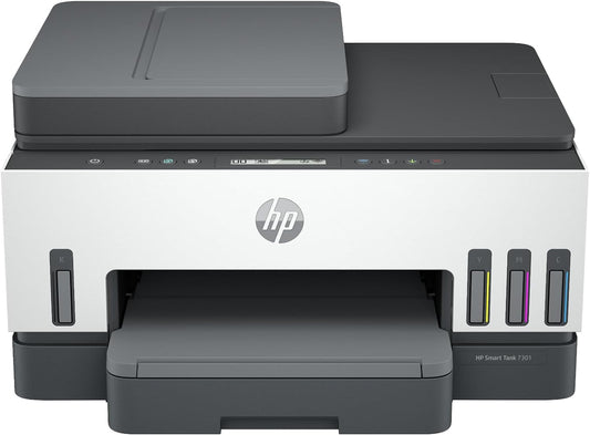 HP Smart -Tank 7301 Wireless All-in-One Cartridge-free Ink Printer, up to 2 years of ink included, mobile print, scan, copy, automatic document feeder (28B70A), Gray