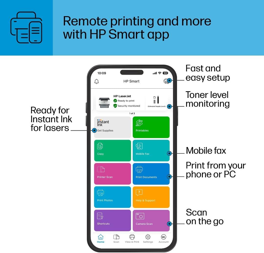 HP LaserJet M209dw Wireless Printer, Print, Fast speeds, Easy setup, Mobile printing, Best for small teams