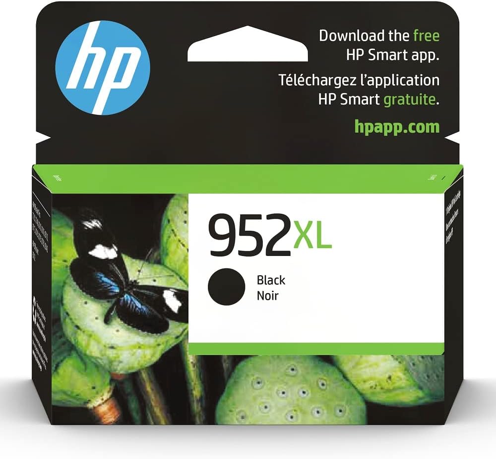 HP 952XL Black High-yield Ink Cartridge | Works with OfficeJet 8702, OfficeJet Pro 7720, 7740, 8210, 8710, 8720, 8730, 8740 Series | Eligible for Instant Ink | F6U19AN