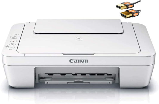 Canon PIXMA MG25 22 Wired (Non-wireless) All-in-One Color Inkjet Printer - Print Copy Scan - Print Up to 8.0 ipm - Up to 4800 x 600 DPI - Up to 60 Sheets Paper Tray - USB Connectivity + HDMI Cable