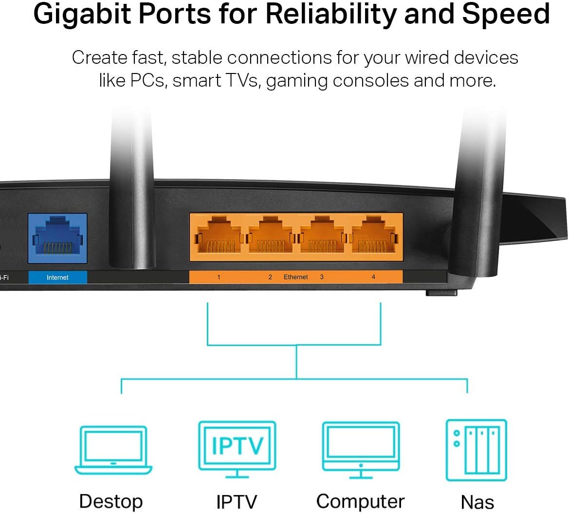 TP-Link AC1900 Smart WiFi Router (Archer A8) -High Speed MU-MIMO Wireless Router, Dual Band Router for Wireless Internet, Gigabit, Supports Guest WiFi