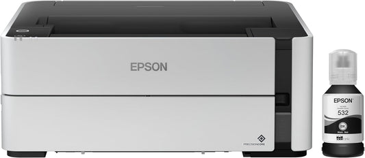 Epson EcoTank ET-M1170 Wireless Monochrome Supertank Printer with Ethernet PLUS 2 Years of Unlimited Ink*,White