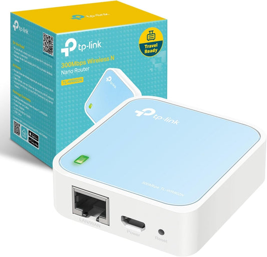 TP-Link N300 Wireless Portable Nano Travel Router(TL-WR802N) - WiFi Bridge/Range Extender/Access Point/Client Modes, Mobile in Pocket