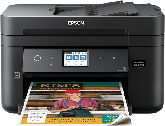 Epson Workforce WF-2860 All-in-One Wireless Color Printer with Scanner, Copier, Fax, Ethernet, Wi-Fi Direct and NFC, Amazon Dash Replenishment Ready