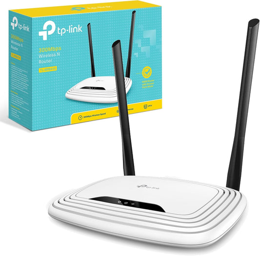 TP-Link N300 Wireless Extender, Wi-Fi Router (TL-WR841N) - 2 x 5dBi High Power Antennas, Supports Access Point, WISP, Up to 300Mbps