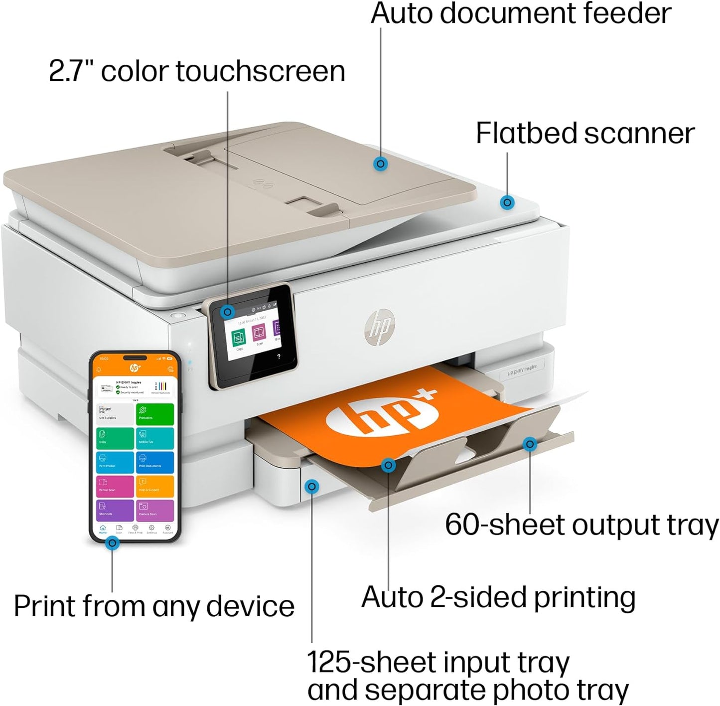 HP ENVY Inspire 7958e Wireless All-in-One Color Inkjet Printer, Print, scan, copy, Duplex printing best-for-home, 6 months of ink included (327A7A)