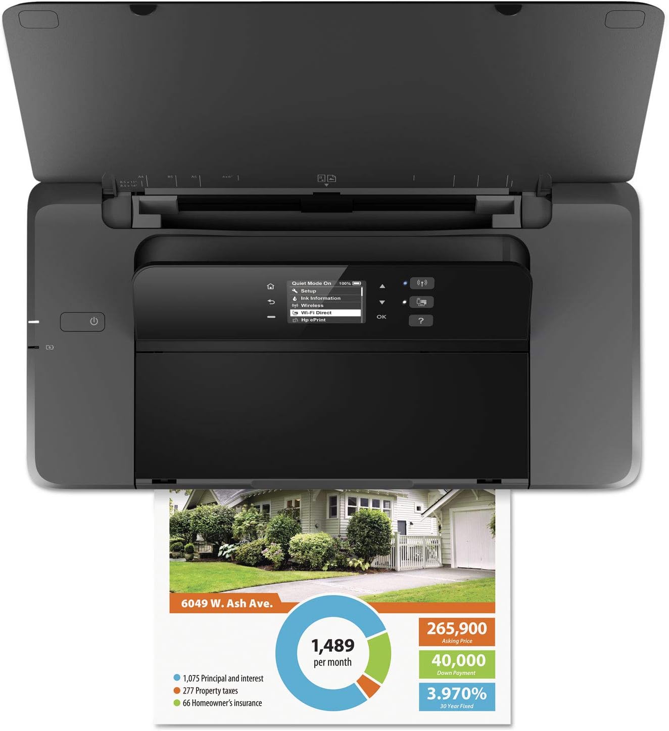 HP OfficeJet 200 Portable Printer with Wireless & Mobile Printing, Works with Alexa (CZ993A) ,Black