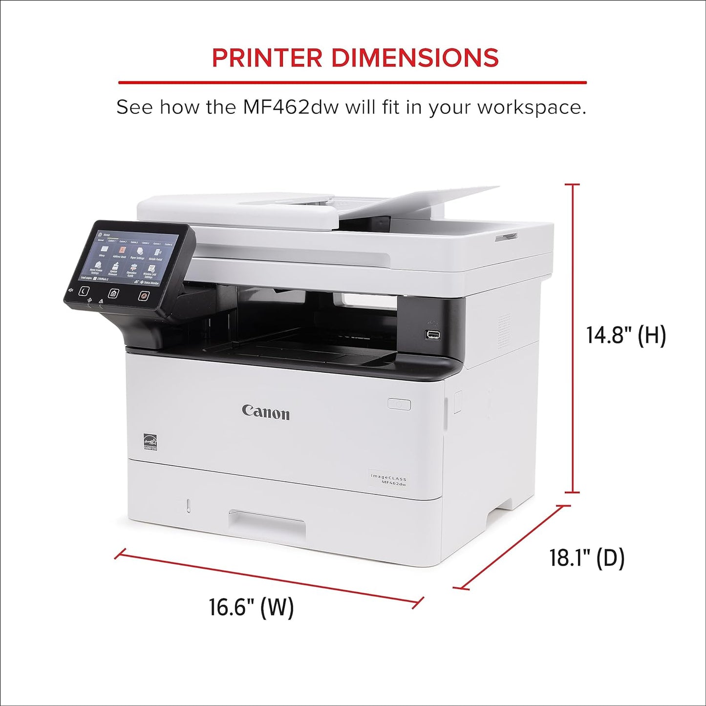 Canon imageCLASS MF462dw All in One Wireless Monochrome Laser Printer, Print, Scan, Copy & Fax, Duplex Printing for Home or Office use