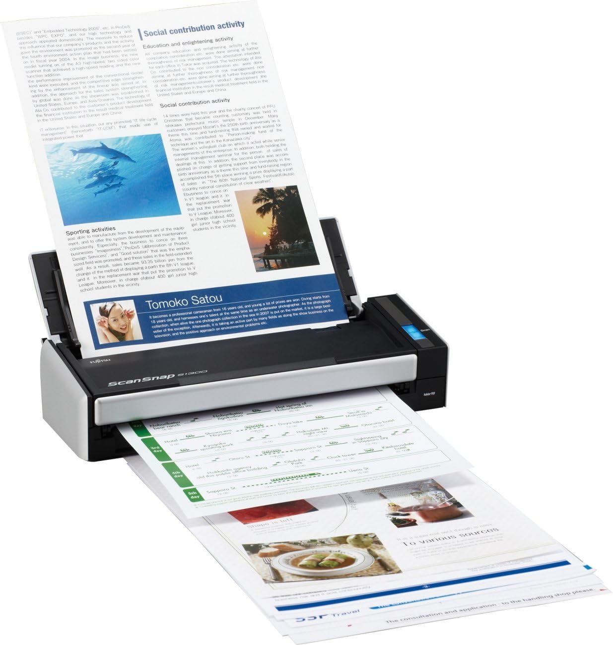 Fujitsu ScanSnap PA03603-B005 S1300 Instant PDF Sheet-Fed Mobile Scanner