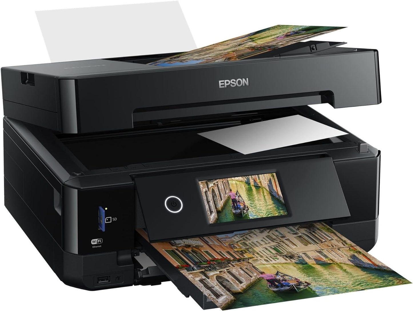 Epson Expression Premium XP-7100 Wireless Color Photo Printer with ADF, Scanner and Copier, Black, Small