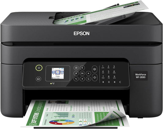 Epson Workforce WF-2930 Wireless All-in-One Printer with Scan, Copy, Fax, Auto Document Feeder, Automatic 2-Sided Printing and 1.4" Color Display