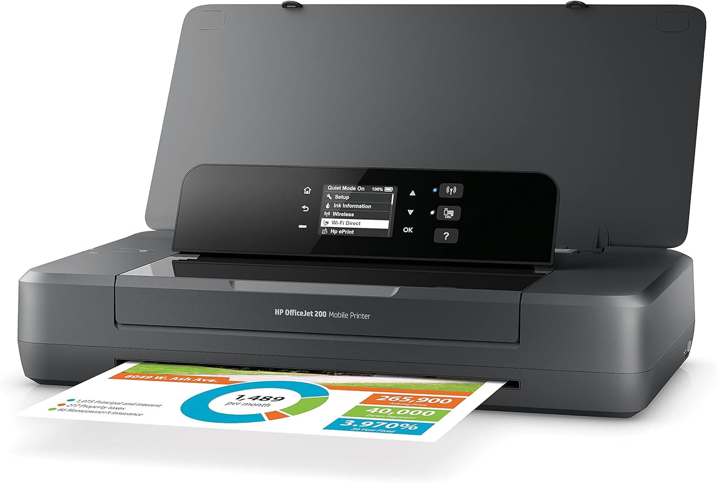 HP OfficeJet 200 Portable Printer with Wireless & Mobile Printing, Works with Alexa (CZ993A) ,Black