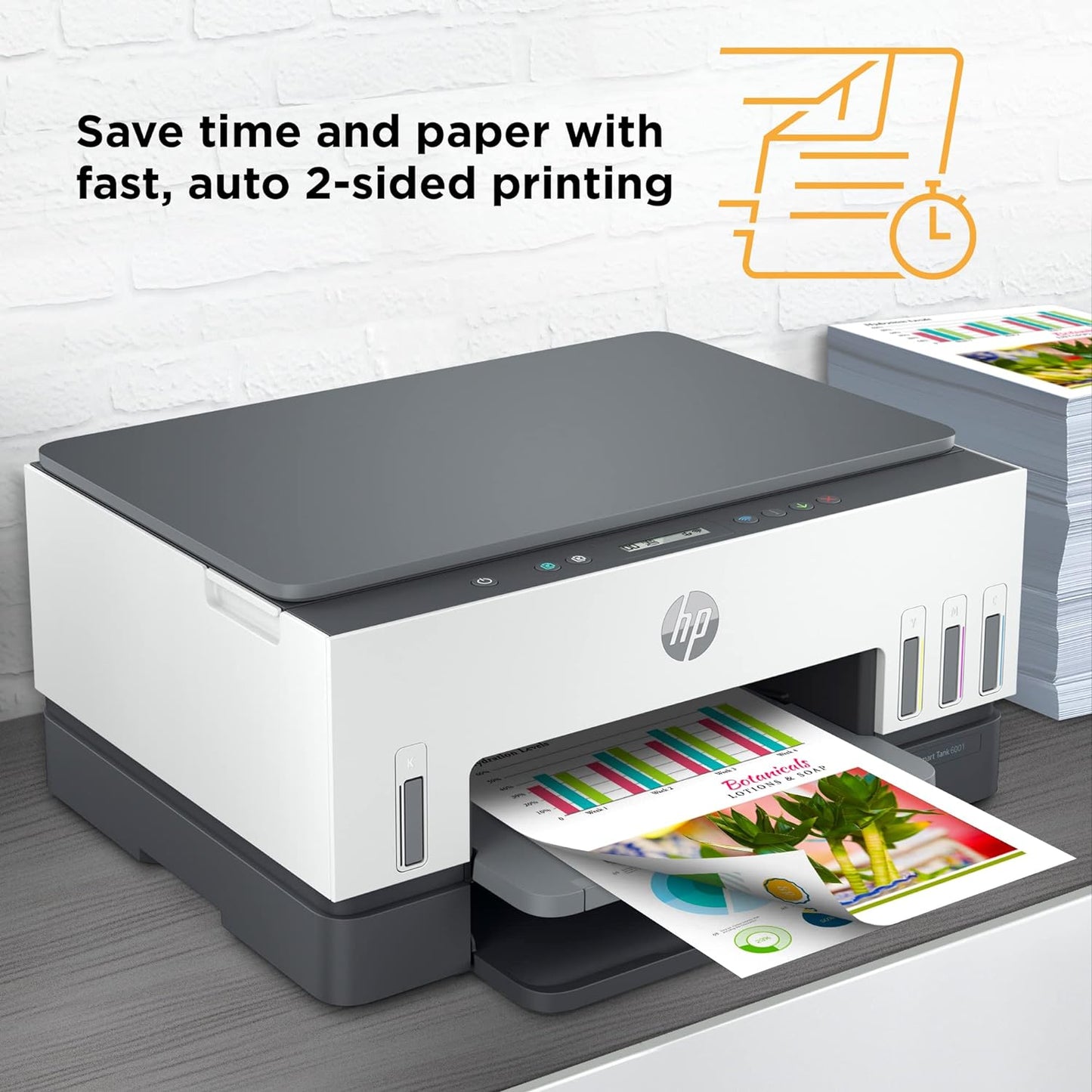 HP Smart -Tank 6001 Wireless Cartridge-Free all in one printer, this ink -tank printer comes with up to 2 years of ink included, with mobile print, scan, copy (2H0B9A)