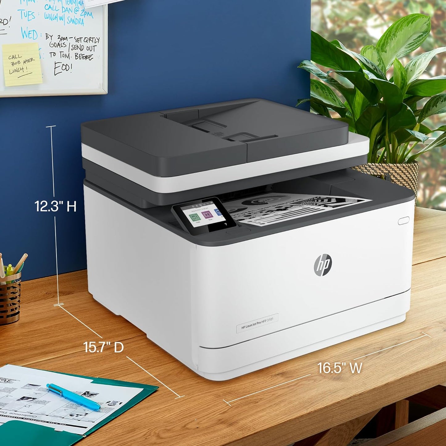 HP LaserJet Pro MFP 3101fdw Wireless Printer, Print, scan, copy, fax, Fast speeds, Easy setup, Mobile printing, Advanced security, Best-for-small-teams, Instant Ink eligible