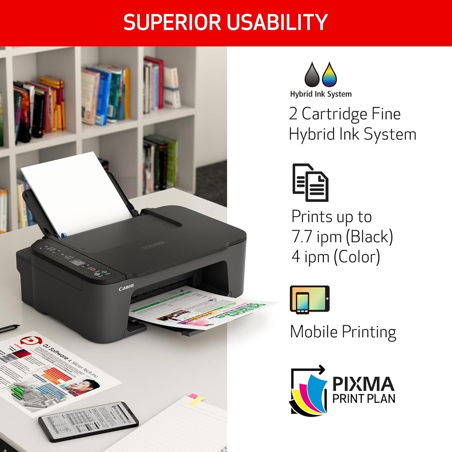 Canon PIXMA TS3520 Compact Wireless All-in-One Printer, Black