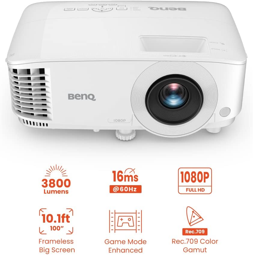 BenQ TH575 1080p DLP Gaming Projector, 3800 Lumen, 16.7ms Low Latency, Enhanced Game-Mode, High Contrast, Rec.709, Dual HDMI, 3D Ready, Auto Vertical Keystone