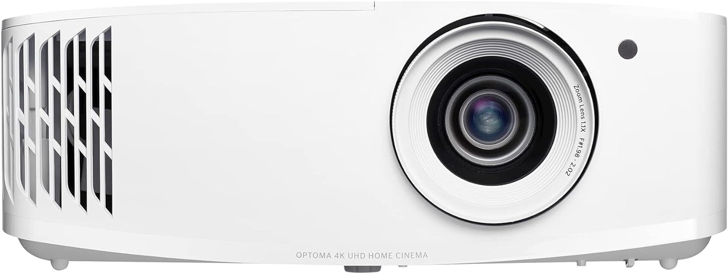 Optoma UHD38x Bright, True 4K UHD Gaming Projector | 4000 Lumens | 4.2ms Response Time at 1080p with Enhanced Gaming Mode | Lowest Input Lag on 4K Projector | 240Hz Refresh Rate | HDR10 & HLG, White